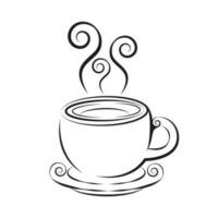 café tasse art dessiner pour logo conception, modèle vecteur illustration