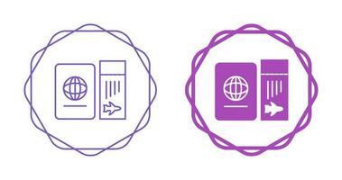 icône de vecteur de billet et de passeport