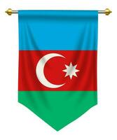 Azerbaïdjan fanion sur blanc vecteur