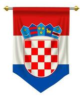 Croatie fanion sur blanc vecteur