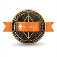 crypto-monnaie ethereum or et argent vecteur