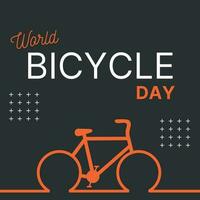 une affiche de monde vélo journée vecteur