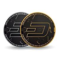 Dash crypto-monnaie or et argent vecteur