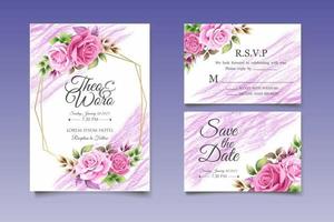 belle main dessin carte d'invitation de mariage floral vecteur