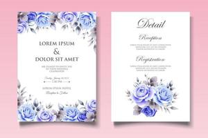belle carte d'invitation de mariage floral vecteur