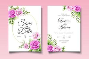 belle carte d'invitation de mariage floral vecteur