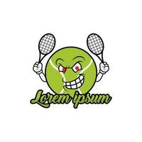 tenis logo mascotte conception sport vecteur