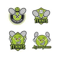 tenis logo conception collection sport vert vecteur