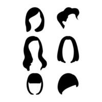 moderne femmes coiffure silhouette ensemble vecteur collection