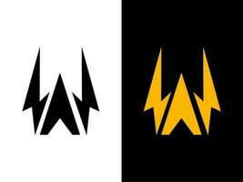 Créatif initiale lettre w électrique logo vecteur illustration