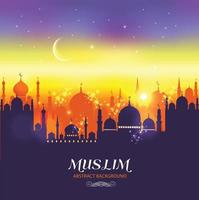 carte de voeux abstraite musulmane. illustration vectorielle islamique au coucher du soleil. vecteur