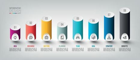 modèle d & # 39; entreprise infographique avec conception d & # 39; étape ou d & # 39; option vecteur