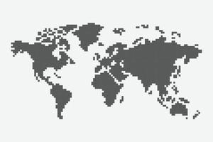 carte du monde pixel art vecteur