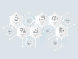 modèle d'élément de présentation infographie hexagonale vecteur