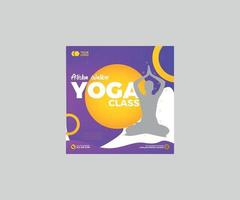 post et modèle de médias sociaux de méditation de yoga Vecteur Premium