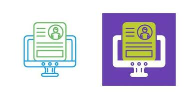 icône de vecteur de CV en ligne