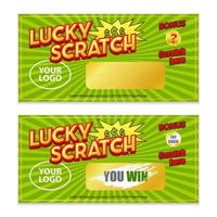 jeu de loterie à gratter gagner illustration vectorielle de carte vecteur