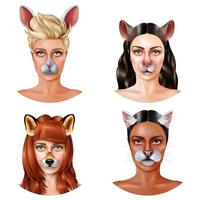 animal mignon visages design concept illustration vectorielle vecteur