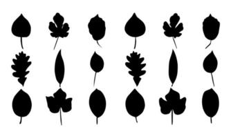 collection d & # 39; illustrations vectorielles de silhouettes de feuilles vecteur