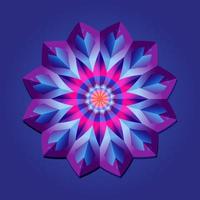 c'est un mandala polygonal géométrique violet avec un motif floral vecteur