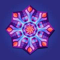 c'est violet un mandala polygonal géométrique sous la forme d'un flocon de neige vecteur