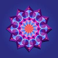 c'est violet un mandala polygonal géométrique en forme d'étoile avec un motif floral vecteur