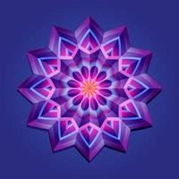 c'est violet un mandala polygonal géométrique en forme d'étoile avec un motif floral vecteur