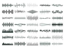 du son vague et la musique numérique égaliseur panneau. onde sonore amplitude sonique battre impulsion voix visualisation vecteur illustration