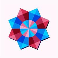 c'est un mandala polygonal géométrique bleu et rose vecteur