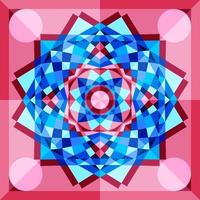 il s'agit d'un motif de kaléidoscope polygonal géométrique bleu et rose vecteur