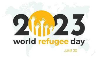 2023 concept monde réfugié journée survie Humain la vie vecteur illustration bannière modèle
