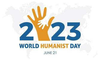 2023 concept monde humaniste journée vecteur illustration modèle. soutien, aider, humanitaire thème bannière.