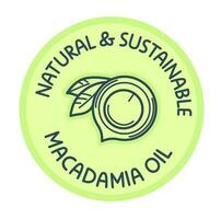 Naturel et durable macadamia huile, produit vecteur