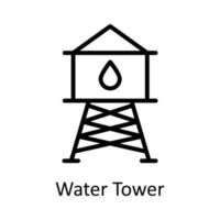 l'eau la tour vecteur contour icône conception illustration. agriculture symbole sur blanc Contexte eps dix fichier