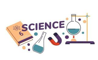 la science la discipline à école, obtention connaissance vecteur