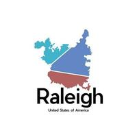 carte de Raleigh ville moderne géométrique Créatif conception vecteur