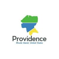 Providence ville carte géométrique moderne logo vecteur