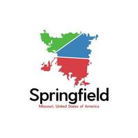 carte de Springfield coloré moderne logo vecteur