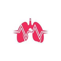 Humain poumons battement de coeur en bonne santé Créatif logo conception vecteur
