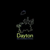 carte de Dayton Ohio ville ligne illustration Créatif conception vecteur