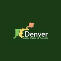 Denver ville américain carte moderne Créatif logo vecteur