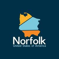 carte de Norfolk ville géométrique Facile logo vecteur