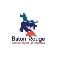 bâton rouge ville carte géométrique Créatif logo vecteur