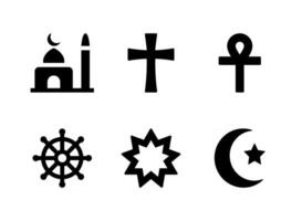 ensemble simple d'icônes de ligne vectorielles liées à la religion vecteur