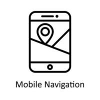 mobile la navigation vecteur contour icône conception illustration. emplacement et carte symbole sur blanc Contexte eps dix fichier