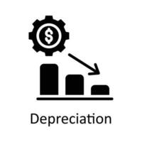 dépréciation vecteur solide icône conception illustration. les taxes symbole sur blanc Contexte eps dix fichier