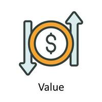 valeur vecteur remplir contour icône conception illustration. les taxes symbole sur blanc Contexte eps dix fichier