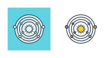 planètes en orbite autour de l'icône de vecteur de soleil