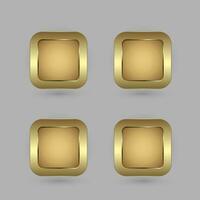 4 formes d'or rectangle Vide bouton pour site Internet ui vecteur conception