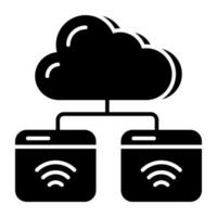 nuage connecté sites Internet icône, modifiable vecteur